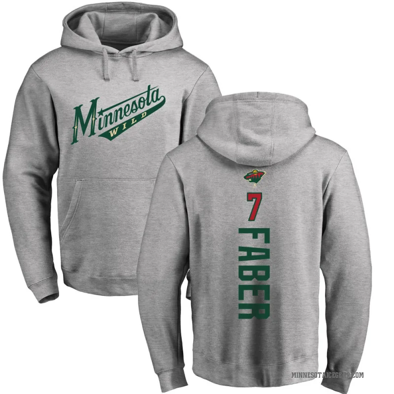 Brock Faber Men's Minnesota Wild Branded Ash Backer Pullover Hoodie