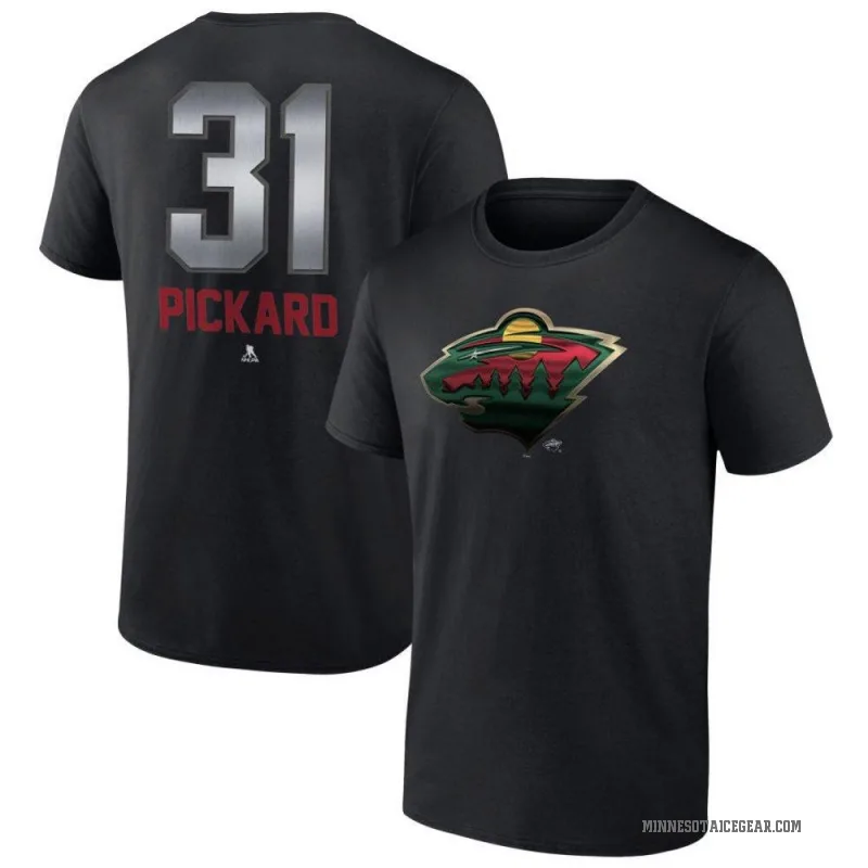 Calvin Pickard Men's Black Minnesota Wild Midnight Mascot Logo T-Shirt