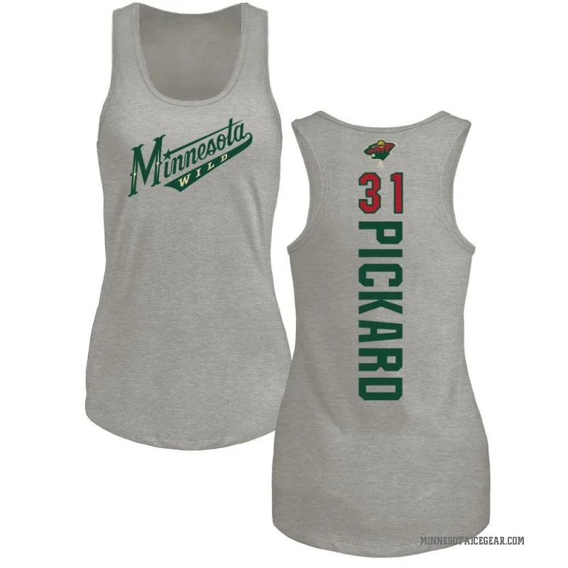 Calvin Pickard Women's Ash Minnesota Wild Backer Tank Top -