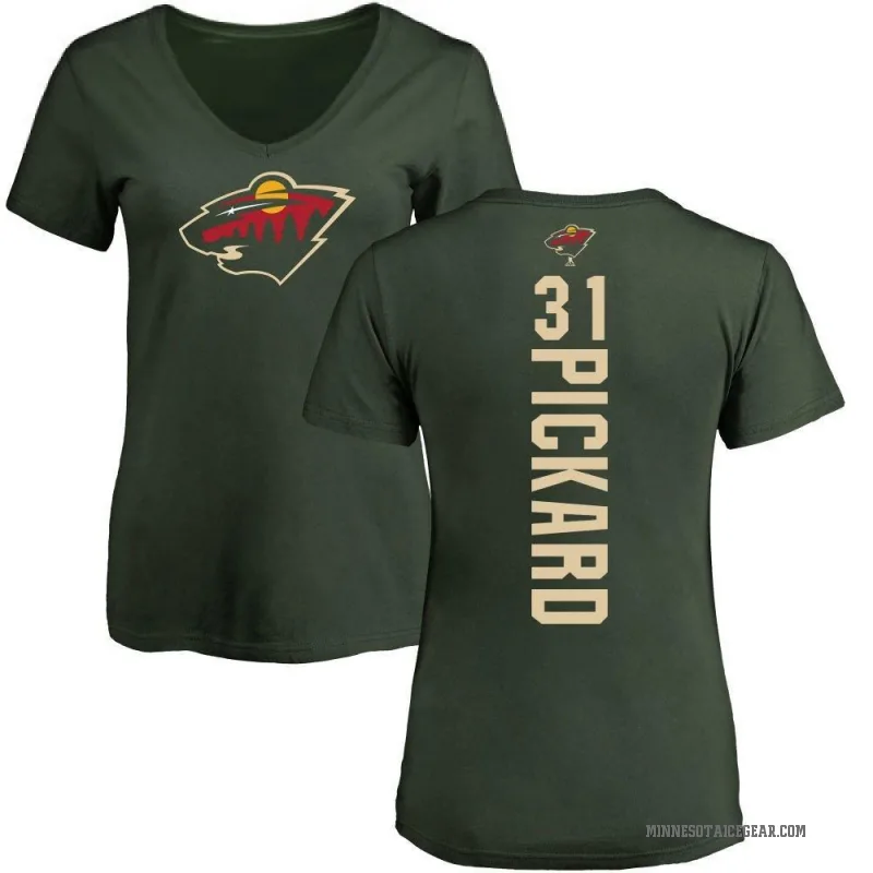 Calvin Pickard Women's Green Minnesota Wild Backer T-Shirt -
