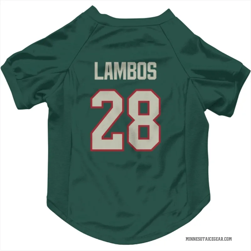 Carson Lambos  Green Minnesota Wild   Dark  Cat & Dog Pet Jersey