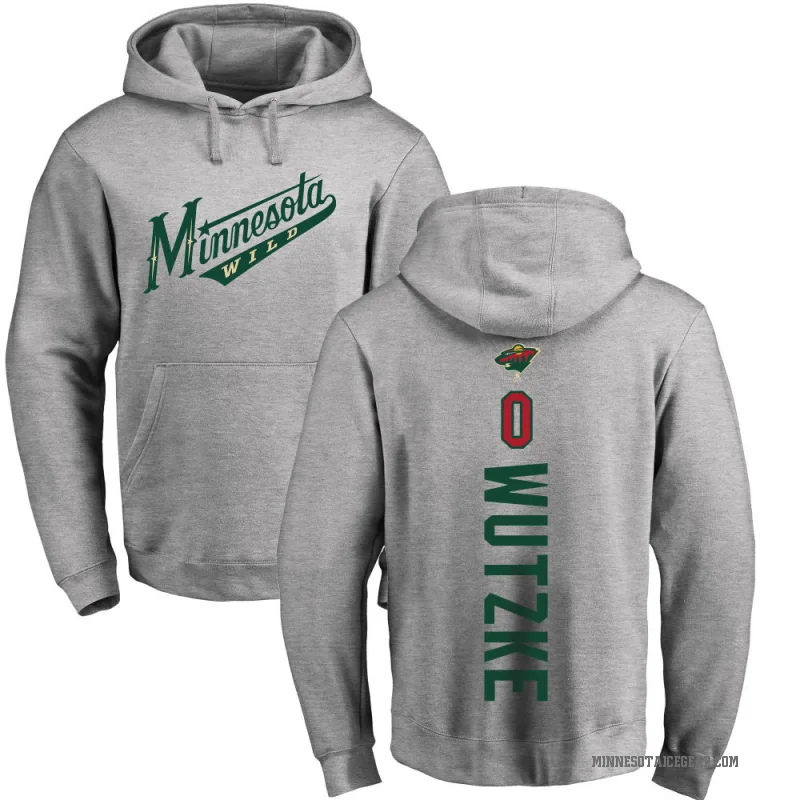 Chase Wutzke Youth Minnesota Wild Branded Ash Backer Pullover Hoodie