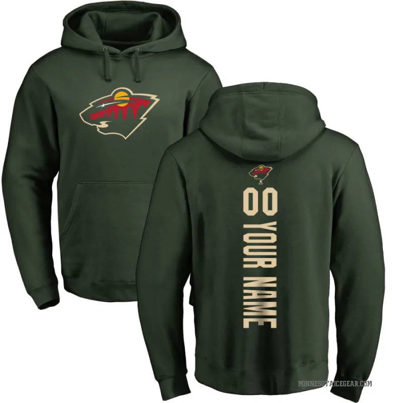 Custom Men's Green Minnesota Wild Branded Backer Pullover Hoodie