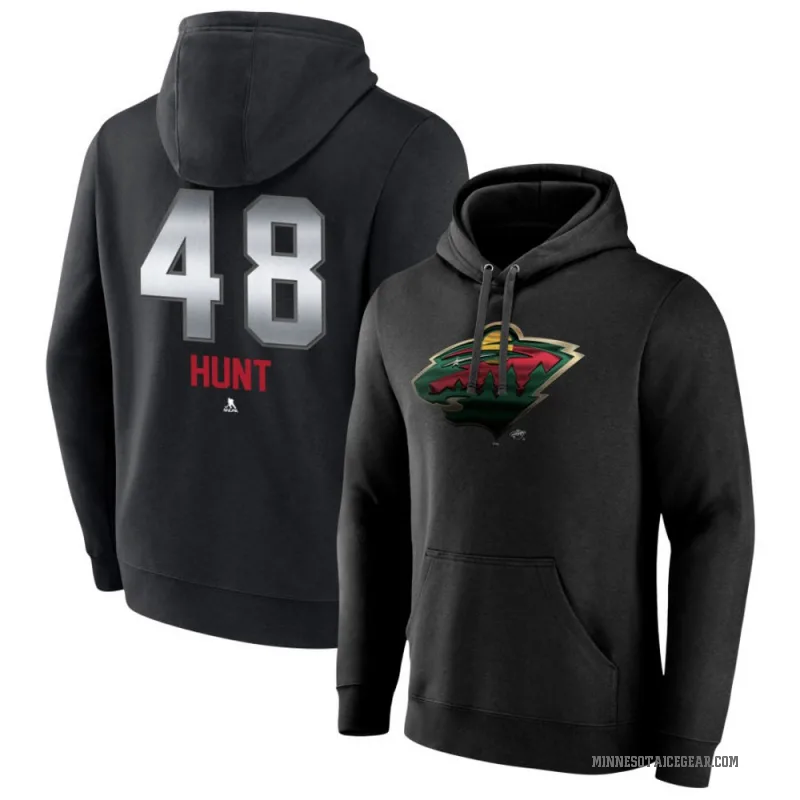 Daemon Hunt Youth Black Minnesota Wild Branded Midnight Mascot Logo Pullover Hoodie
