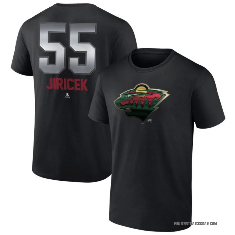David Jiricek Men's Black Minnesota Wild Midnight Mascot Logo T-Shirt