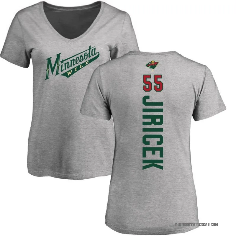 David Jiricek Women's Ash Minnesota Wild Backer T-Shirt -