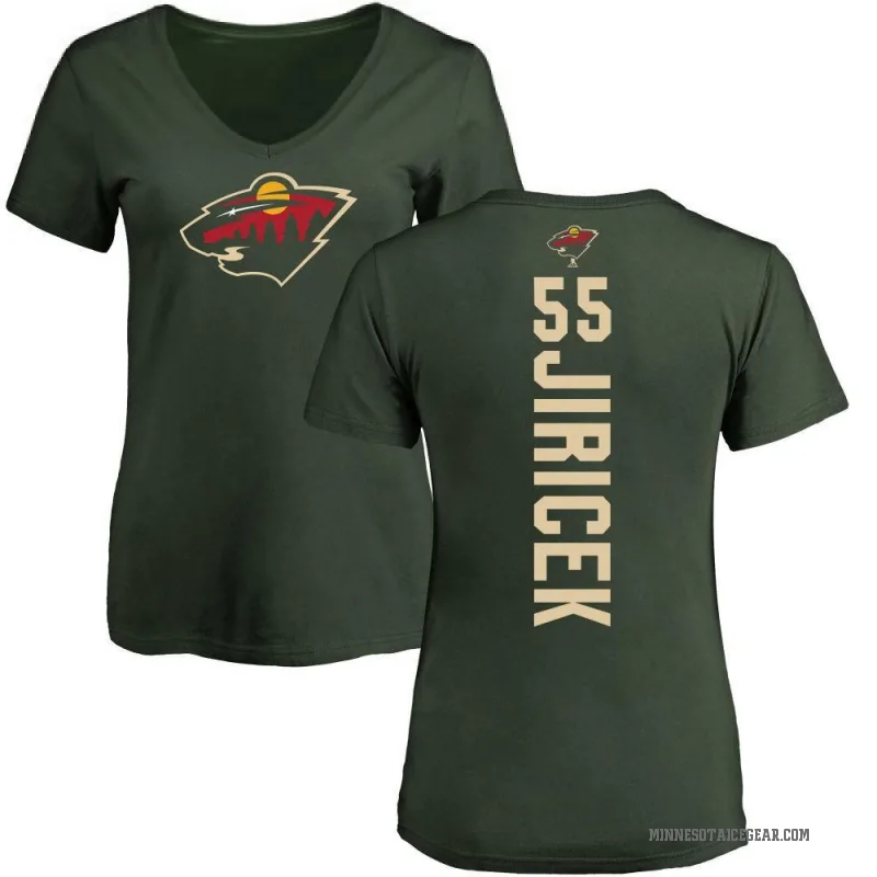 David Jiricek Women's Green Minnesota Wild Backer T-Shirt -