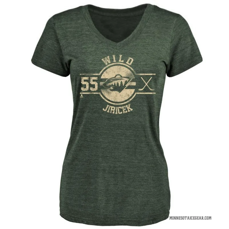 David Jiricek Women's Green Minnesota Wild Insignia T-Shirt -