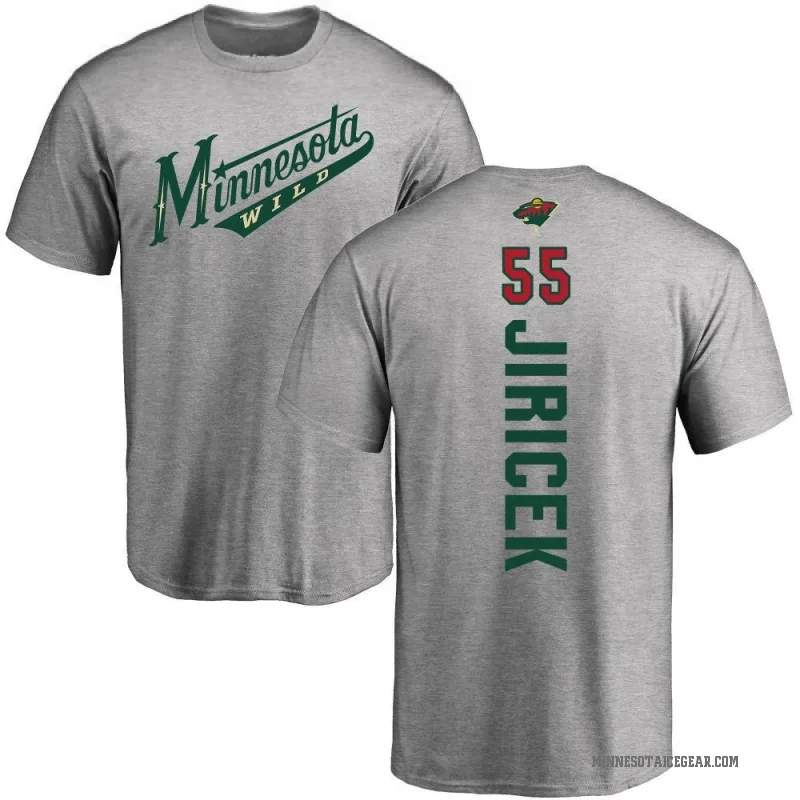 David Jiricek Youth Ash Minnesota Wild Backer T-Shirt -