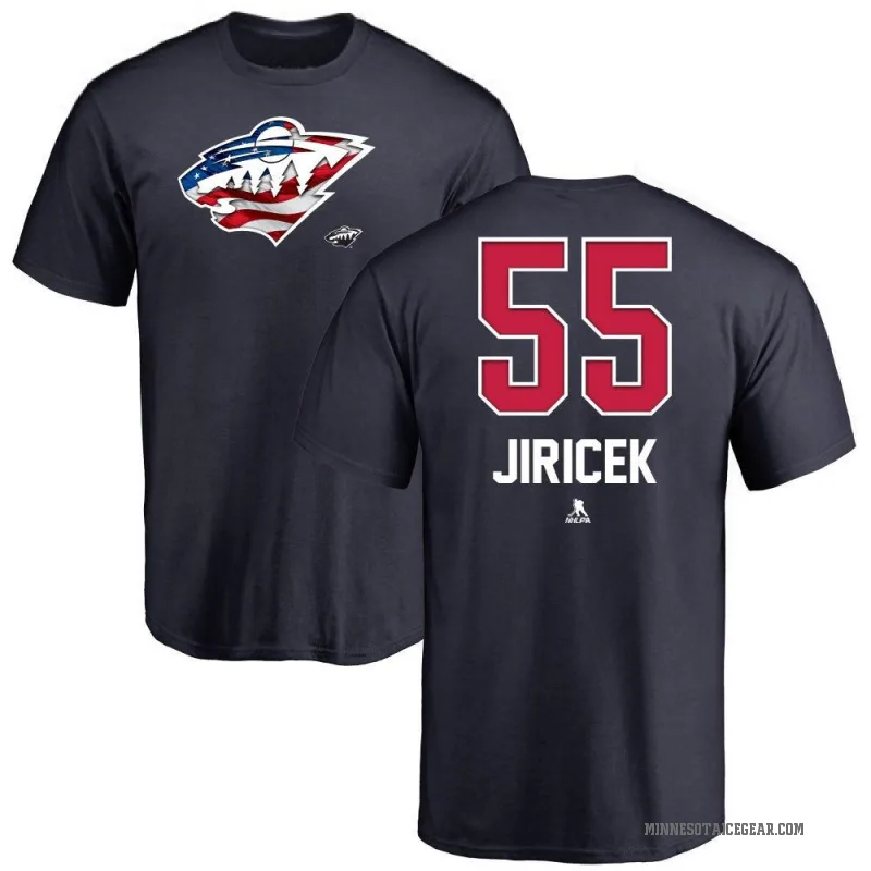 David Jiricek Youth Navy Minnesota Wild Name and Number Banner Wave T-Shirt -
