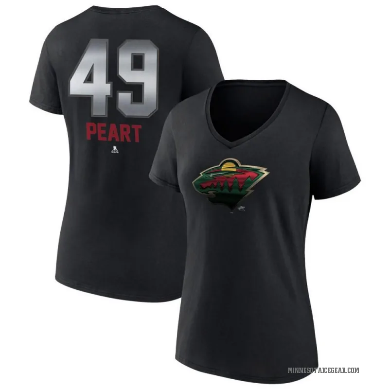 Jack Peart Women's Black Minnesota Wild Midnight Mascot Logo V-Neck T-Shirt