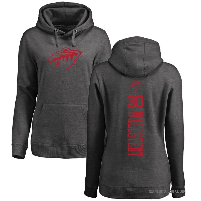 Jesper Wallstedt Women's Charcoal Minnesota Wild Branded One Color Backer Pullover Hoodie