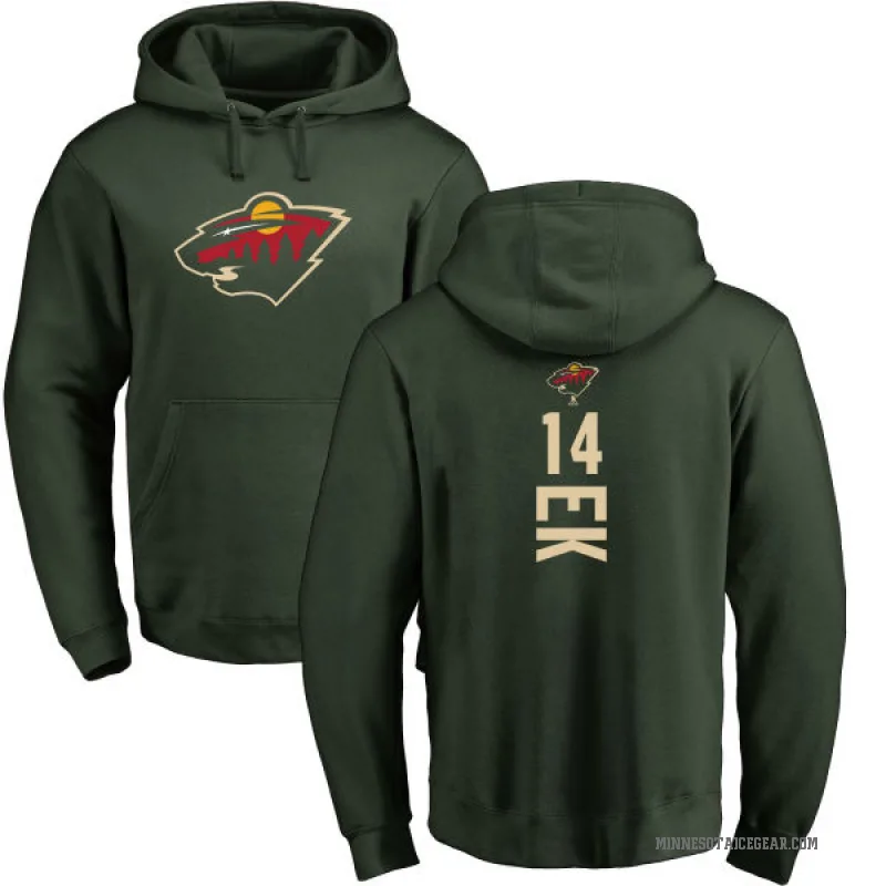 Joel Eriksson Ek Men's Green Minnesota Wild Branded Backer Pullover Hoodie