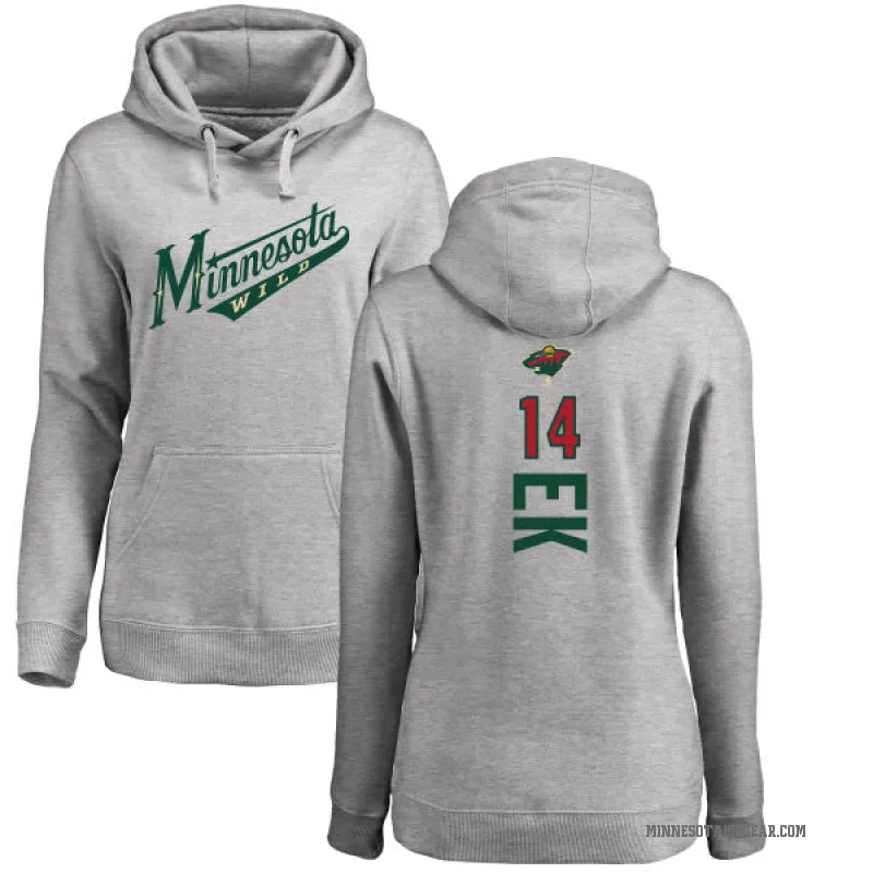 Joel Eriksson Ek Women's Minnesota Wild Branded Ash Backer Pullover Hoodie