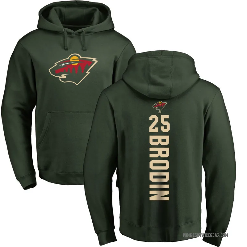 Jonas Brodin Men's Green Minnesota Wild Branded Backer Pullover Hoodie