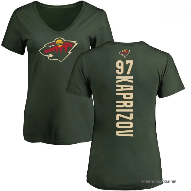 Kirill Kaprizov Women's Green Minnesota Wild Backer T-Shirt -