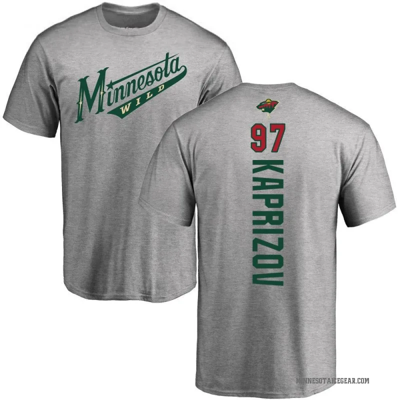 Kirill Kaprizov Youth Ash Minnesota Wild Backer T-Shirt -