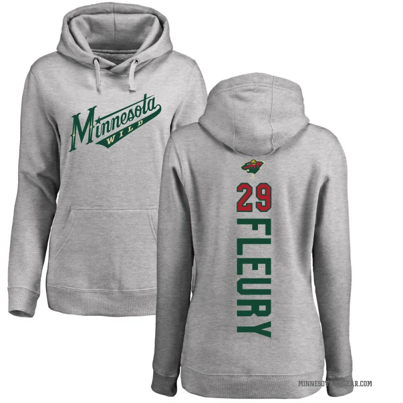 Marc-Andre Fleury Women's Minnesota Wild Branded Ash Backer Pullover Hoodie