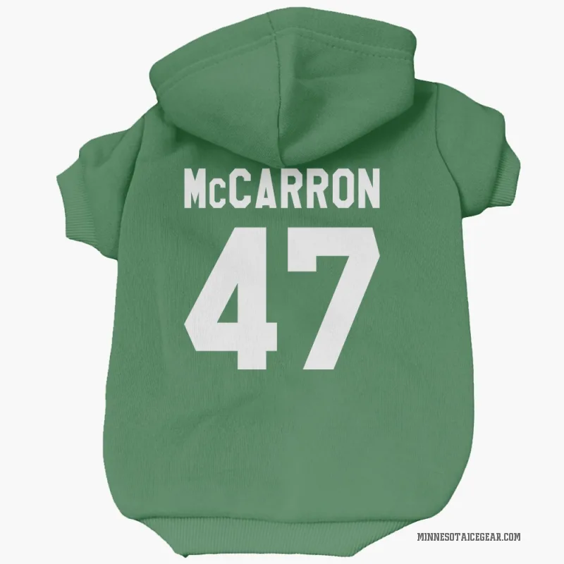 Michael McCarron  Green Minnesota Wild  Cat & Dog Pet Hoodie
