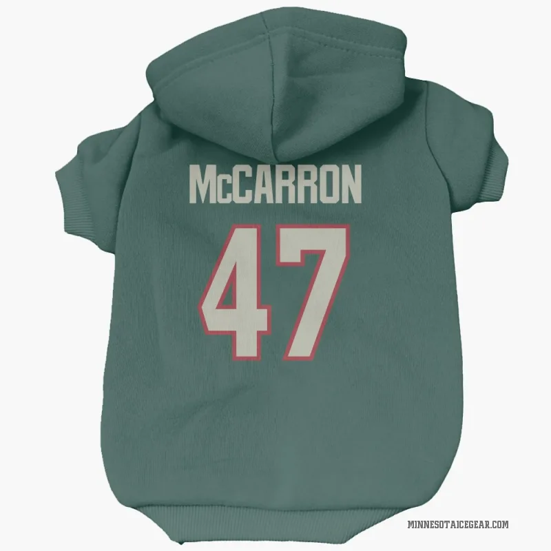 Michael McCarron  Green Minnesota Wild   Dark  Cat & Dog Pet Hoodie
