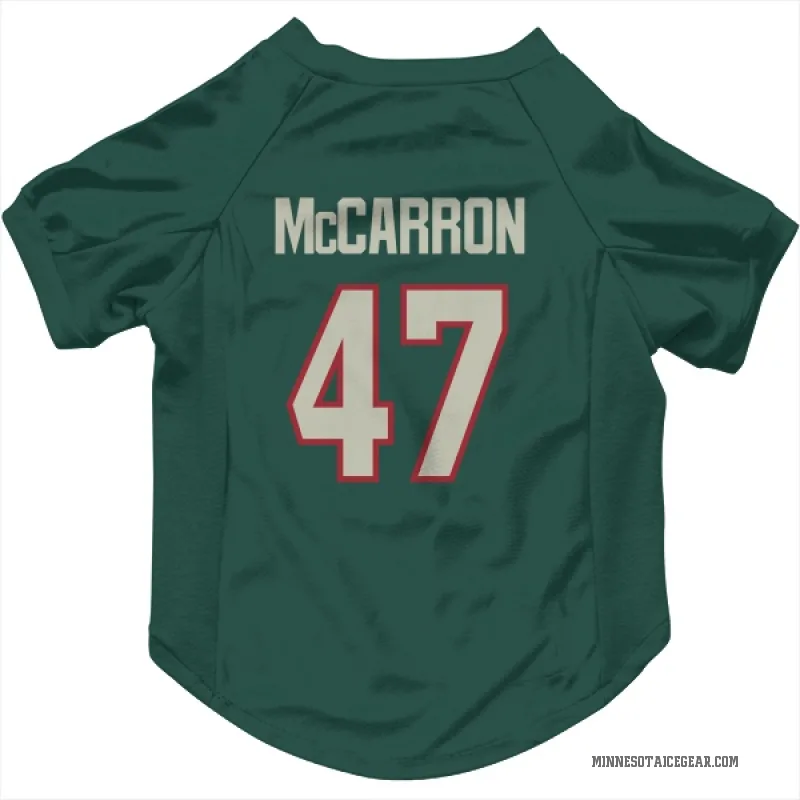 Michael McCarron  Green Minnesota Wild   Dark  Cat & Dog Pet Jersey