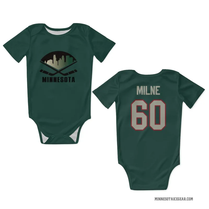Michael Milne  Green Minnesota Wild   Dark  Newborn & Infant Bodysuit