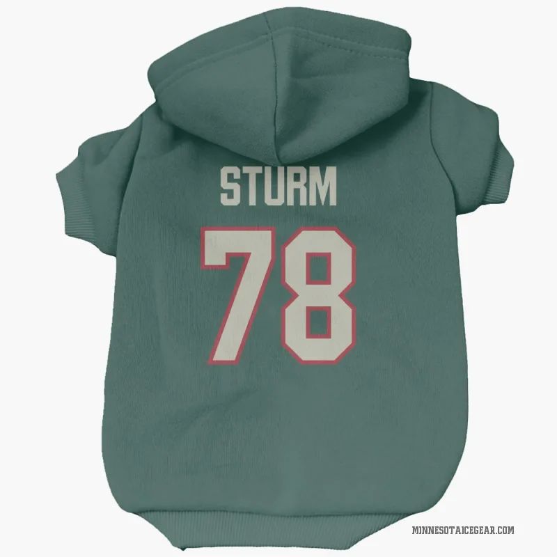 Nico Sturm  Green Minnesota Wild   Dark  Cat & Dog Pet Hoodie