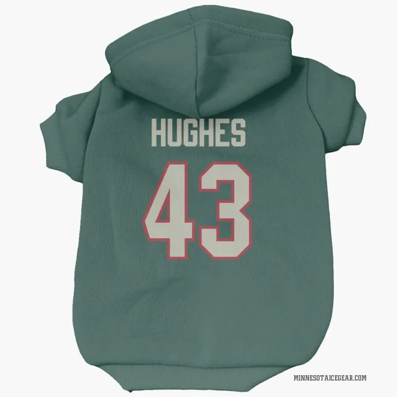 Quinn Hughes  Green Minnesota Wild   Dark  Cat & Dog Pet Hoodie