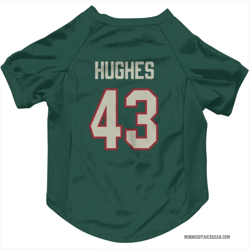 Quinn Hughes  Green Minnesota Wild   Dark  Cat & Dog Pet Jersey