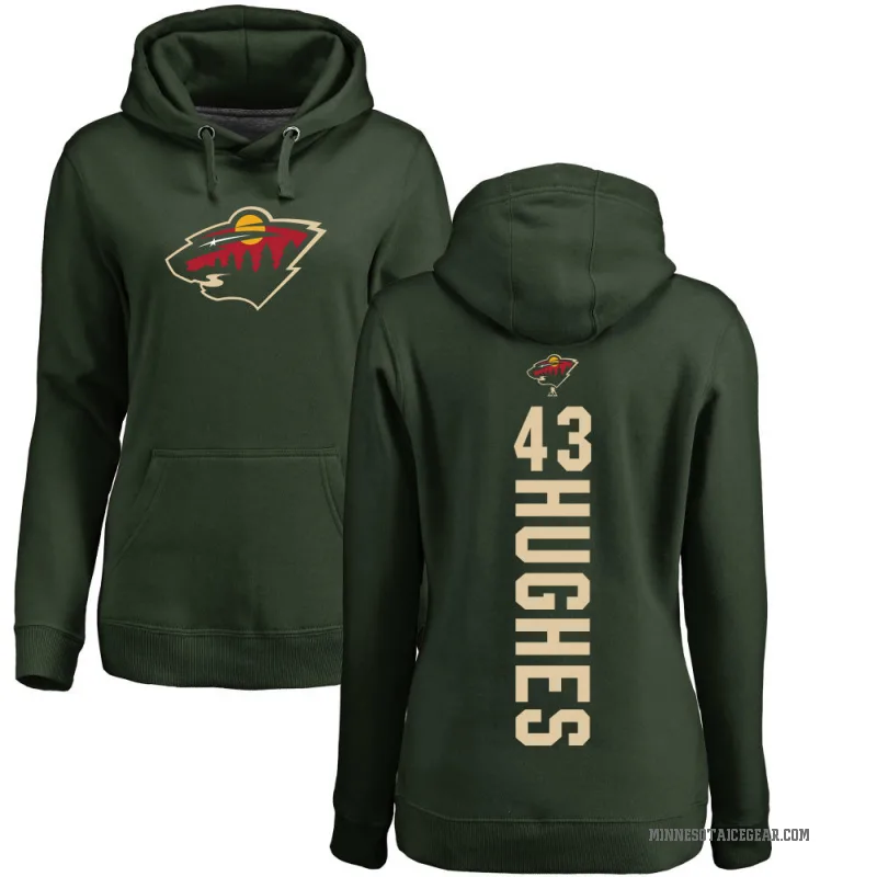 Quinn Hughes Women's Green Minnesota Wild Branded Backer Pullover Hoodie