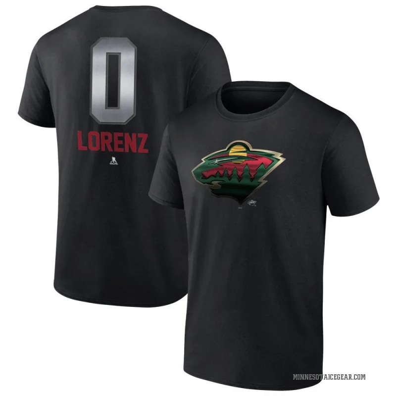 Rieger Lorenz Men's Black Minnesota Wild Midnight Mascot Logo T-Shirt