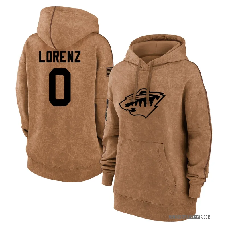 Rieger Lorenz Women's Brown Minnesota Wild 2023 Salute to Service Pullover Hoodie