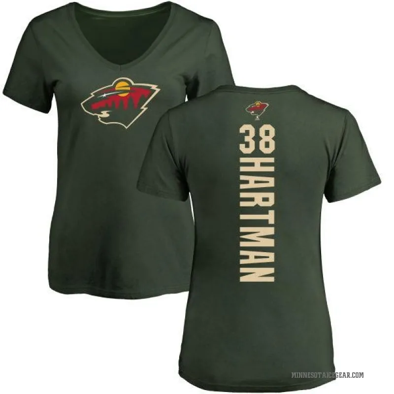 Ryan Hartman Women's Green Minnesota Wild Backer T-Shirt -