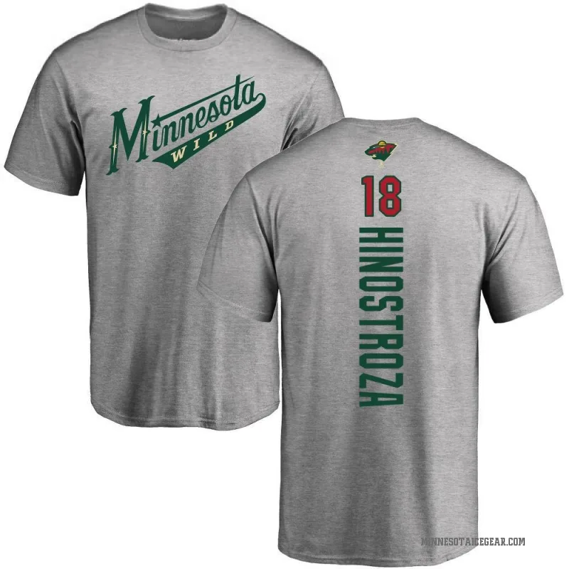 Vinnie Hinostroza Men's Ash Minnesota Wild Backer T-Shirt -