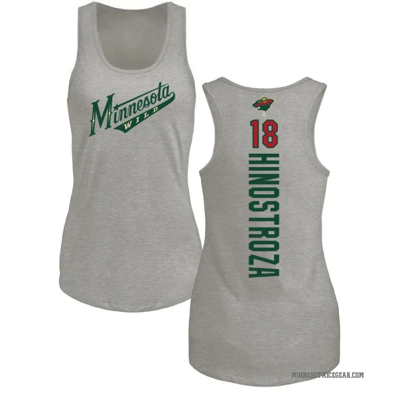 Vinnie Hinostroza Women's Ash Minnesota Wild Backer Tank Top -
