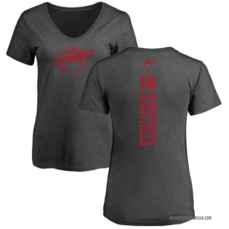 Vinnie Hinostroza Women's Charcoal Minnesota Wild One Color Backer T-Shirt -