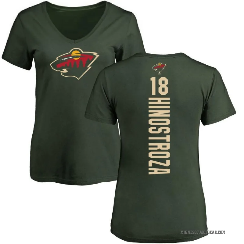 Vinnie Hinostroza Women's Green Minnesota Wild Backer T-Shirt -