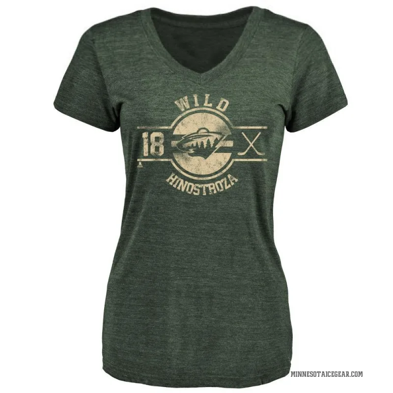 Vinnie Hinostroza Women's Green Minnesota Wild Insignia T-Shirt -