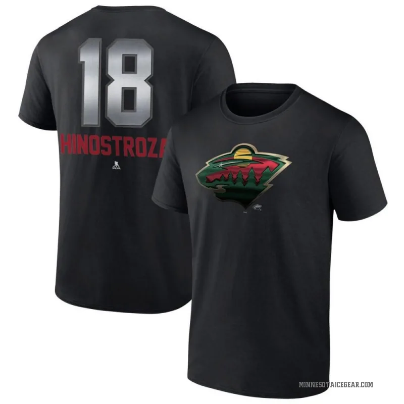 Vinnie Hinostroza Youth Black Minnesota Wild Midnight Mascot Logo T-Shirt